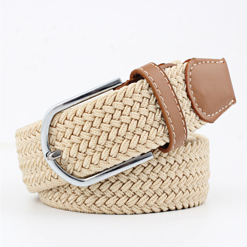 Elastische Geweven Golfriem - Riem Beige