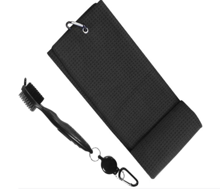 Golfballen Handdoek - Golf Handdoek + Borstel -Accessoires-Golf-Spullen.nl