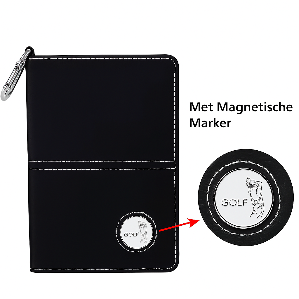 Golf Scorekaarthouder met Magnetische Marker – Scoreboek Houder & Potloodhouder