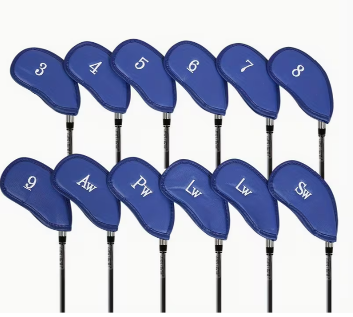 Couvre-clubs de golf pour fers – lot de 12 – cuir