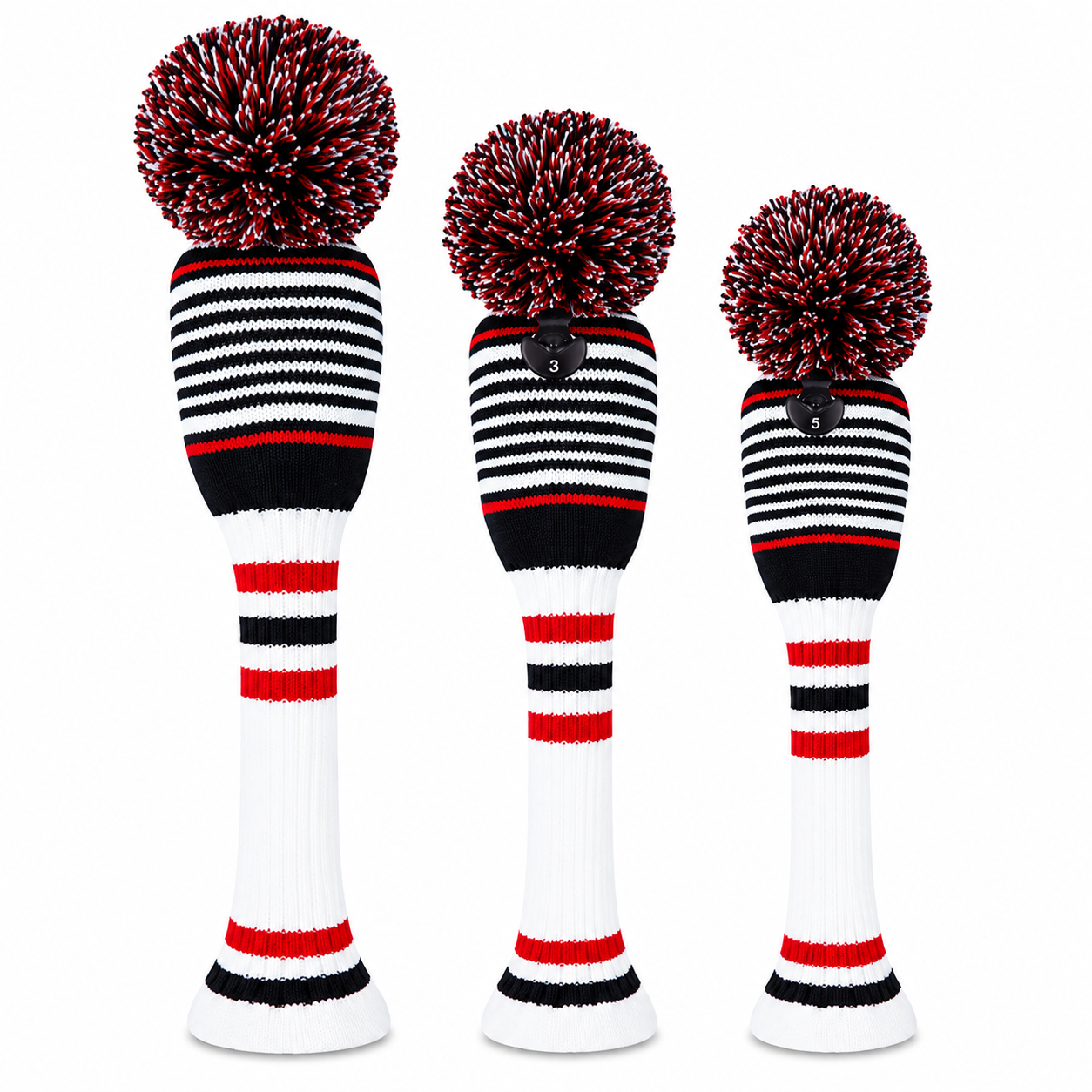 Couvre-clubs de golf en laine tricotée – style classique